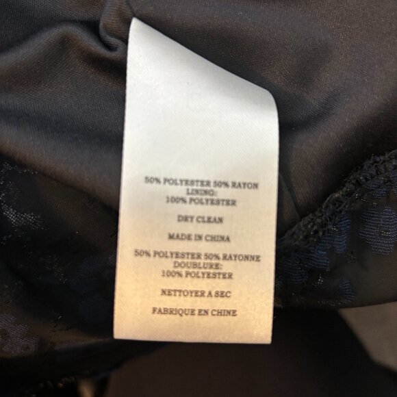 Alex Evenings Burnout Floral Black Sparkle /Navy Chiffon Blouse Size Medium - Picture 5 of 5